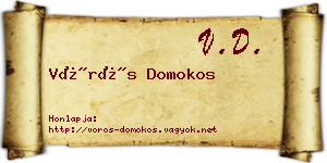 Vörös Domokos névjegykártya